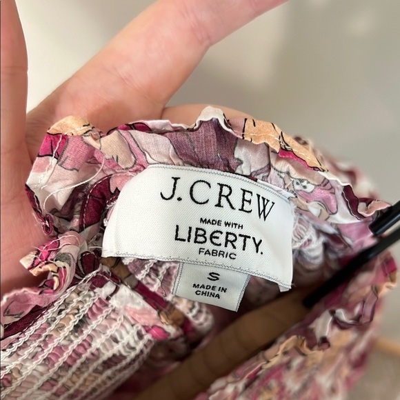 J. Crew Made with Liberty Fabric Floral Pink and White Blouse Womens Small - Picture 8 of 10